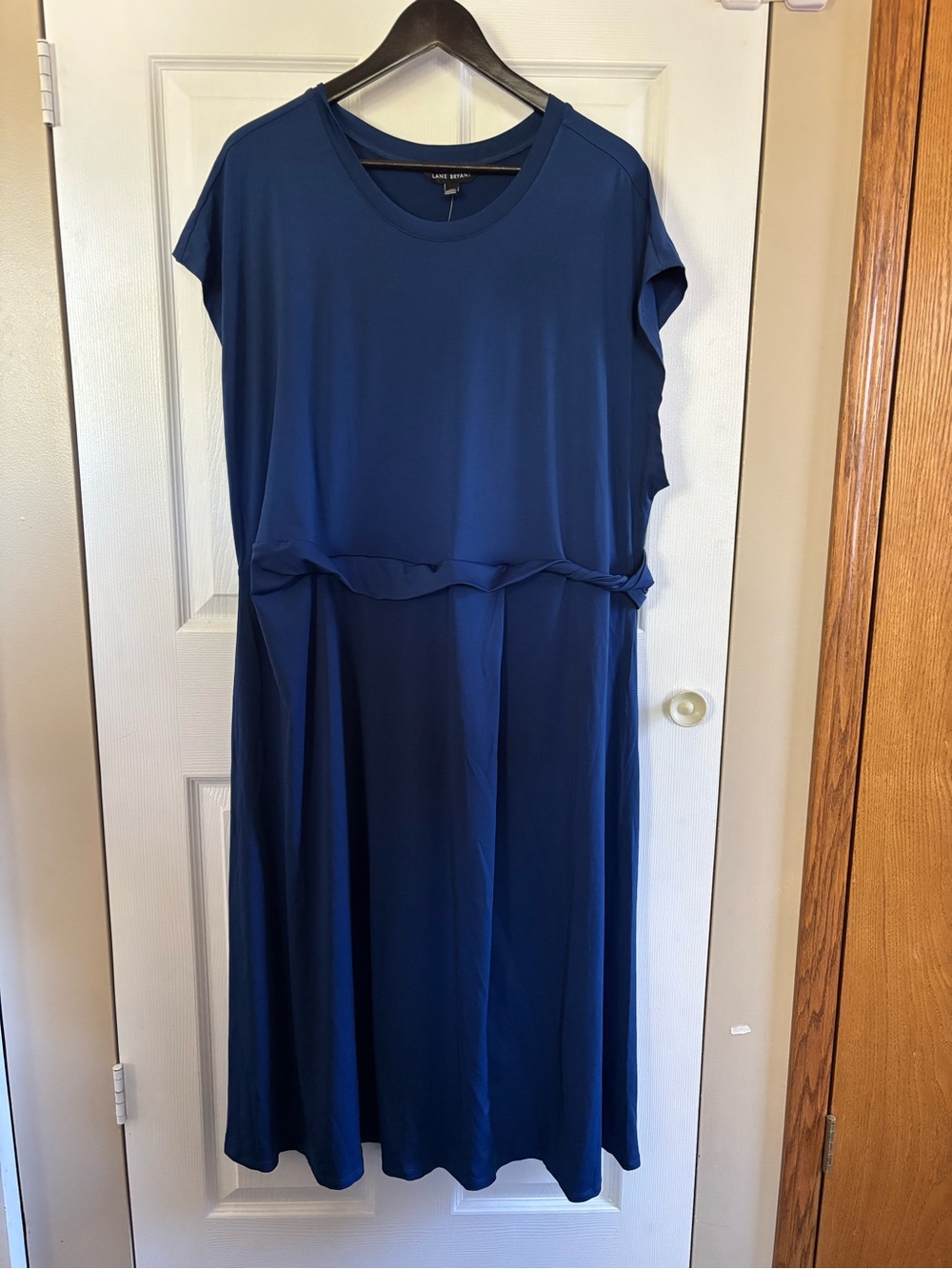 Lane Bryant Navy Blue Short Sleeve Midi Dress
